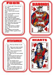 English Worksheet: CARD ONE -CONVERSATION GAME