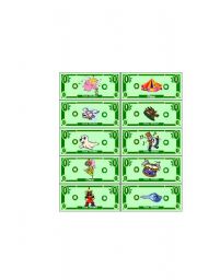 English Worksheet: Toy Money - To reward your students