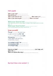 English Worksheet: revision test