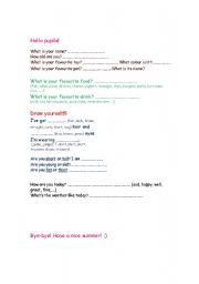 English worksheet: revision test