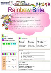 English Worksheet: Rainbow Brite