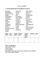 English worksheet: Sports