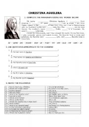 English Worksheet: Christina Aguilera 