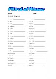 English Worksheet: Plural