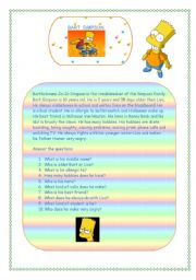 English Worksheet: Bart Simpson Profile