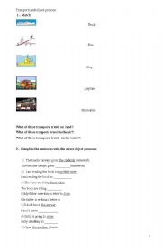 English Worksheet: Transports and Object Pronouns