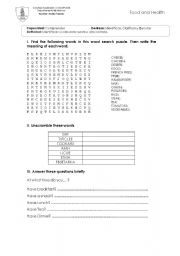 English Worksheet: Food