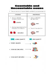 English worksheet: Countable and uncountable nouns 1