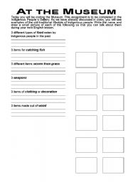 English Worksheet: at the museum