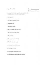 English worksheet: Barnyard Movie Worksheet