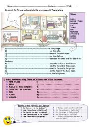 English Worksheet: There is/there are