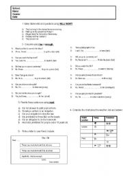English Worksheet: Test MUST WILL