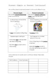 English Worksheet: Present Continuous or Present Simple? 1