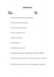 English worksheet: the holiday