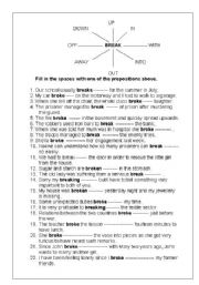 English Worksheet: phrasal verbs