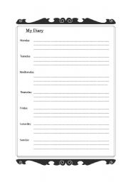 English Worksheet: My Diary - going to / present continuous for planned actions