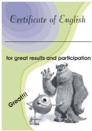 English Worksheet: Certificate of English