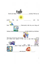 English worksheet: past continuous gap fill activity