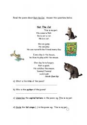 English worksheet: Nat the Cat