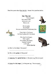 English Worksheet: Nat the Cat