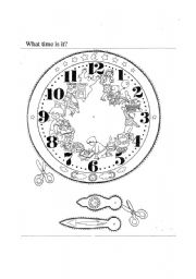 English Worksheet: Make a clock to tell the time.