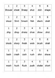 English Worksheet: sh-game