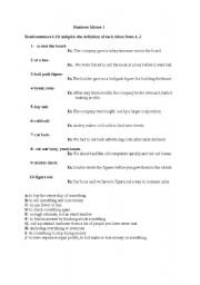 English Worksheet: Business Idioms 1