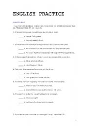 English Worksheet: english practice grammar