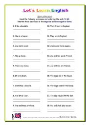English Worksheet: Simple Present: negative and interrogative forms