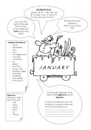 English Worksheet: MONTHS - JANUARY