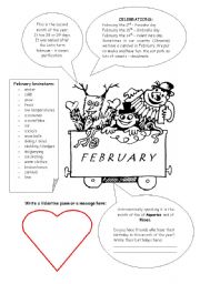 English Worksheet: MONTHS - FEBRUARY