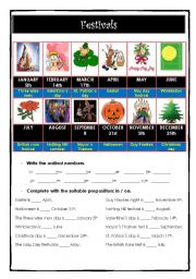 English Worksheet: Festivals