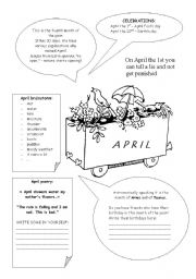 English Worksheet: MONTHS - APRIL