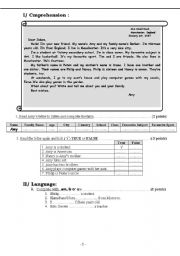 English Worksheet: test or review