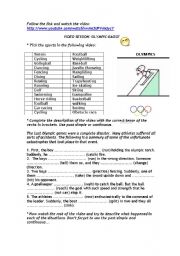 English Worksheet: OLYMPIC GAGS
