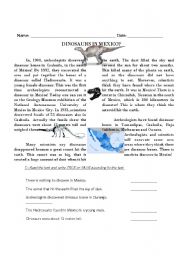 English Worksheet: Dinosaurs in Mexico