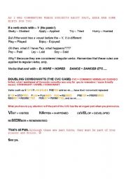 English Worksheet: rules for the past of regular verbs (hints)
