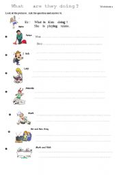 English Worksheet: Present continuous.