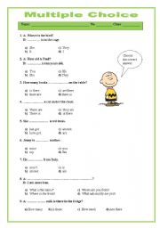 English Worksheet: Multiple Choice