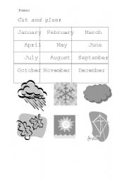 English worksheet: Seasons cut and paste