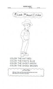 English Worksheet:       THE COLOURS