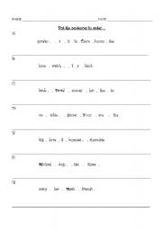 English worksheet: Put the sentences in order 