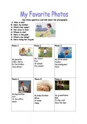 English Worksheet: My Favorite Photos