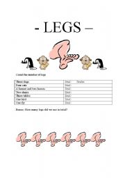 English worksheet: LEGS