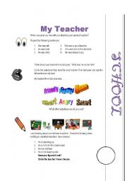 English Worksheet: Conversation Book: School-My Teacher