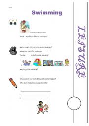 English Worksheet: Conversation book: Leisure- Swimming