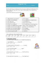 English Worksheet: Diagnostic Test