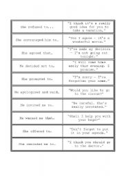 English Worksheet: Reported Speech domino