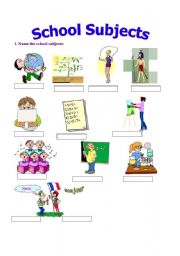 English Worksheet: School Subjects (2 pages)