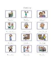 English Worksheet: Family